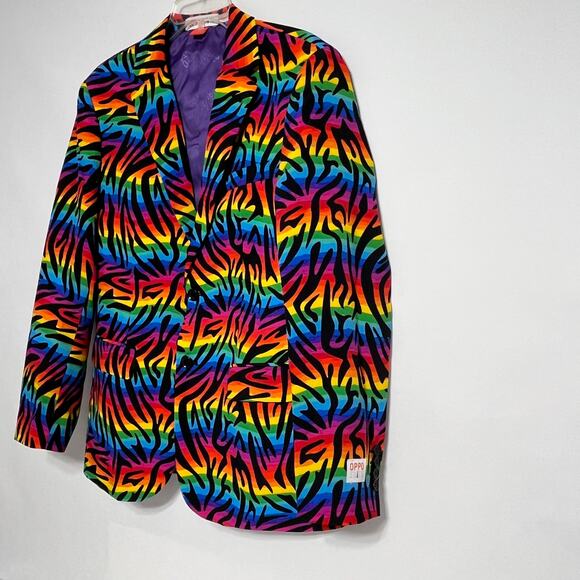 Opposuits Blazer Jacket Rainbow Zebra Mens Muliticolor - Picture 2 of 13